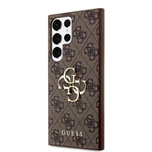 Samsung Galaxy S24 Ultra Guess PU 4G Metal Logo husă (Maro) - GUHCS24L4GMGBR