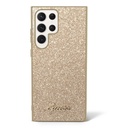 Samsung Galaxy S24 Ultra Guess Glitter Flakes Metal Logo tok (Arany) - GUHCS24LHGGSHD