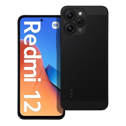 Xiaomi Redmi 12 4G / Redmi 12 5G Breezy perforat plastic husă spate (Negru)