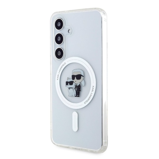 Samsung Galaxy S24 Karl Lagerfeld IML Glitter Karl and Choupette MagSafe husă (Transparent) – KLHMS24SHGKCNOT