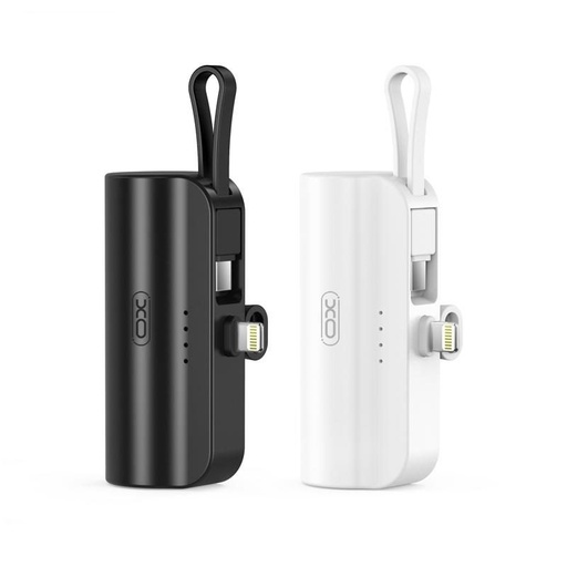 XO PB304 power bank 3300 mAh (Alb) – mini, ecran, suport, încorporat USB-C cablu