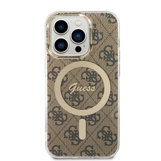 Apple iPhone 14 Pro Guess 4G IML MagSafe husă (Maro) - GUHMP14LH4STW