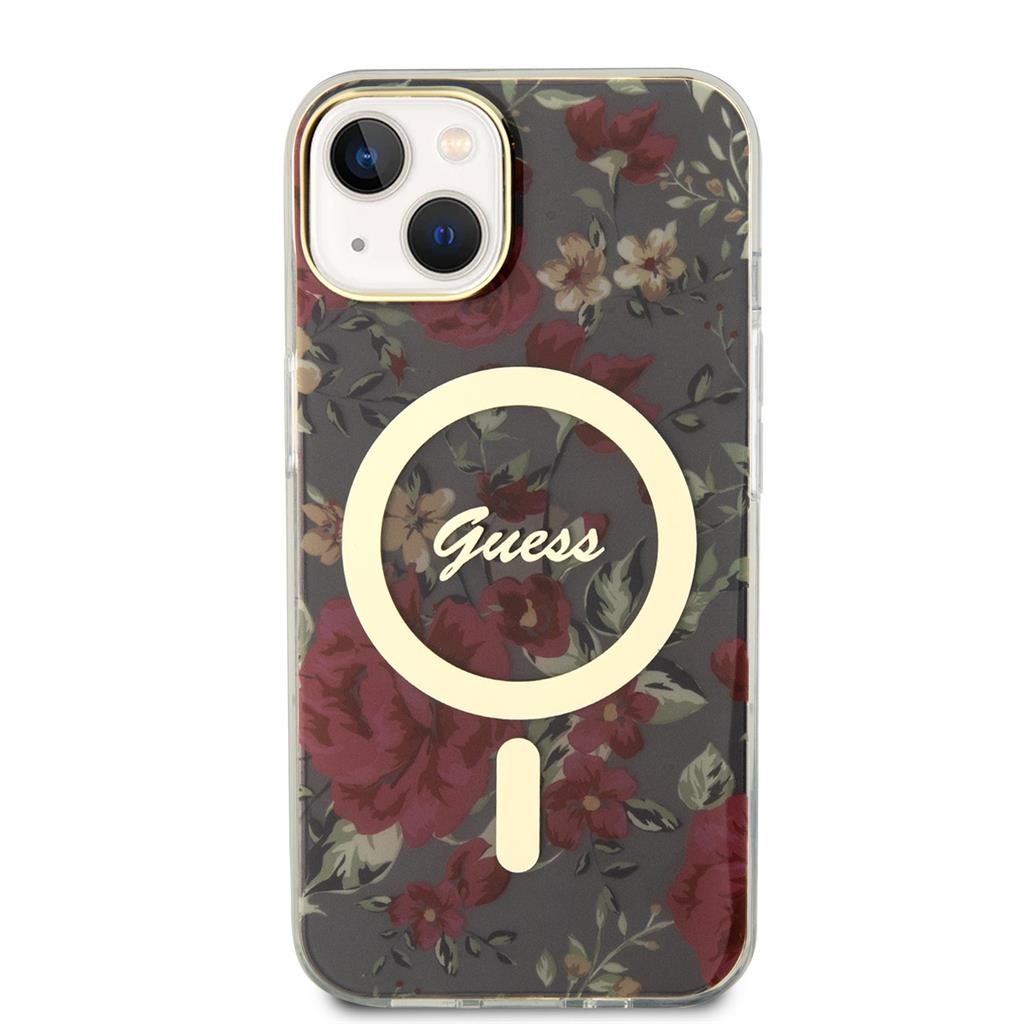 Apple iPhone 13 Guess Flowers IML MagSafe tok (Khaki) - GUHMP13MHCFWSA
