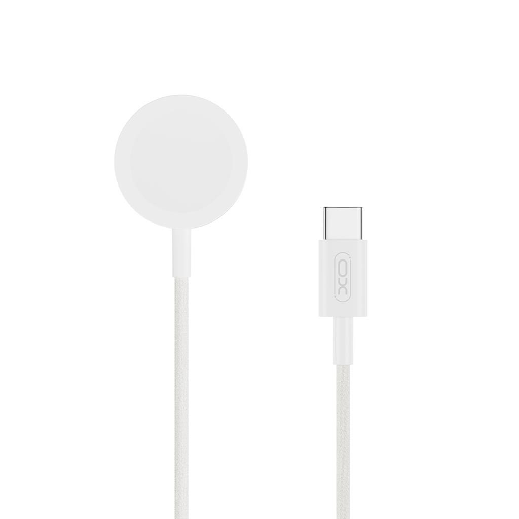 XO CX016 Apple Watch töltőkábel (Fehér) – 1 m, fémházas, Type-C csatlakozóval