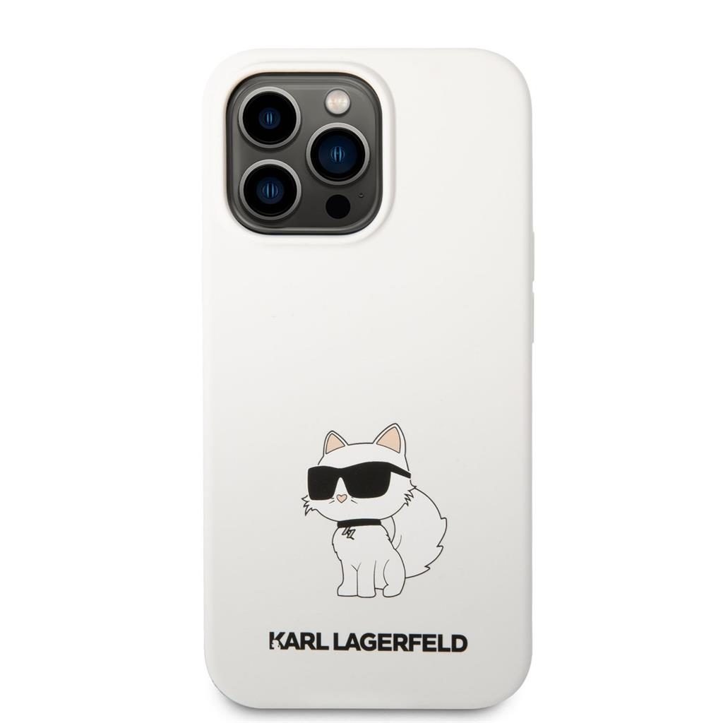 Apple iPhone 13 Pro Karl Lagerfeld Liquid Silicone Choupette NFT tok (Fehér) – KLHCP13LSNCHBCH
