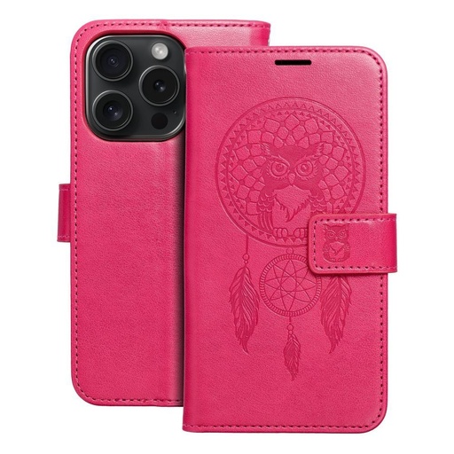 Apple iPhone 15 Pro Forcell MEZZO cu clapetă husă (Magenta)