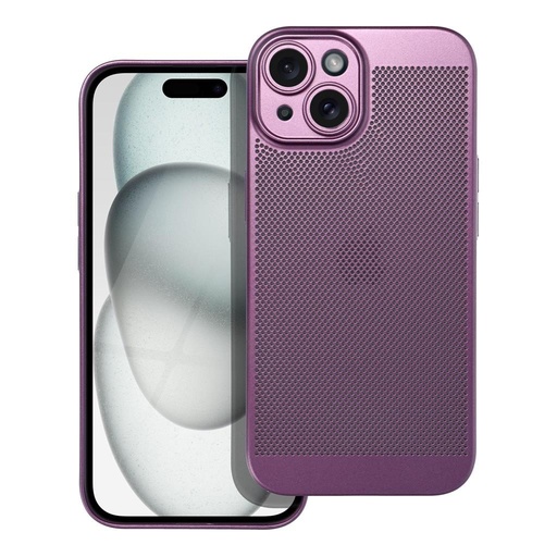 Apple iPhone 15 Breezy perforat plastic husă spate (Mov)