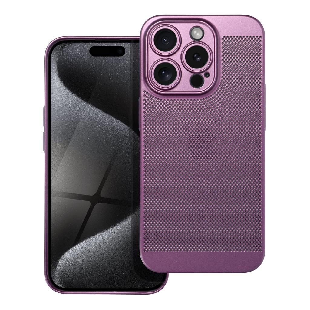 Apple iPhone 15 Pro Breezy lyukacsos műanyag hátlap tok (Lila)