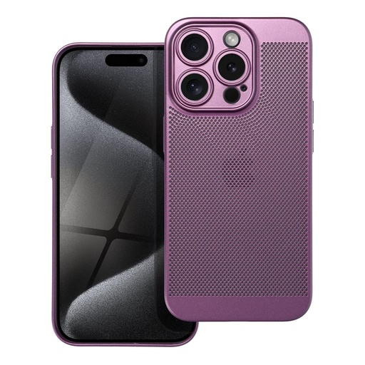 Apple iPhone 15 Pro Breezy perforat plastic husă spate (Mov)