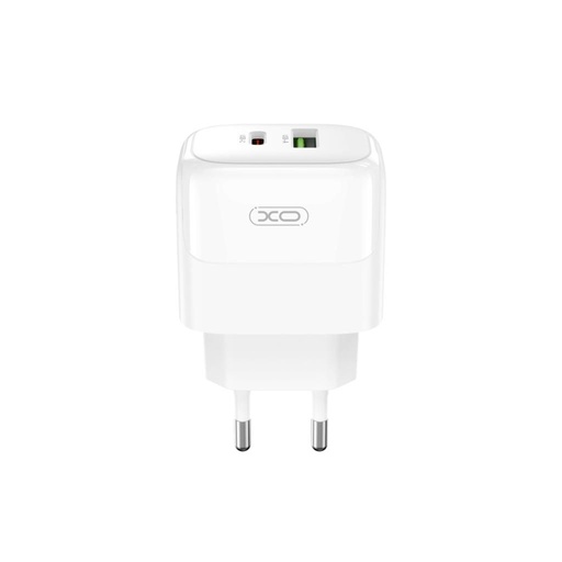 XO L137 PD 20W încărcător rapid (Alb) – PD 20W + QC 18W, USB-A + USB-C conector