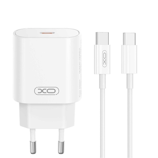 XO CE25 PD 25W încărcător rapid (Alb) – USB-C conector, Type-C cu cablu