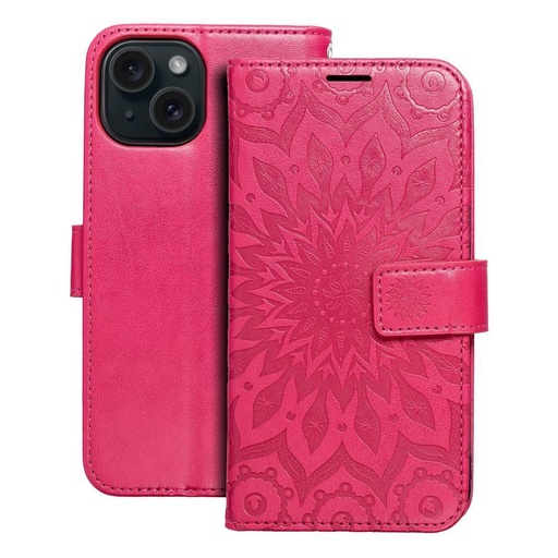 Apple iPhone 15 Forcell MEZZO cu clapetă husă (Magenta)