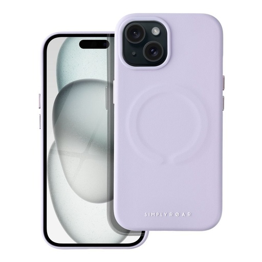 Apple iPhone 15 Roar Leather magsafe husă spate (Mov)