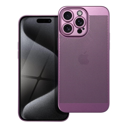 Apple iPhone 15 Pro Max Breezy perforat plastic husă spate (Mov)