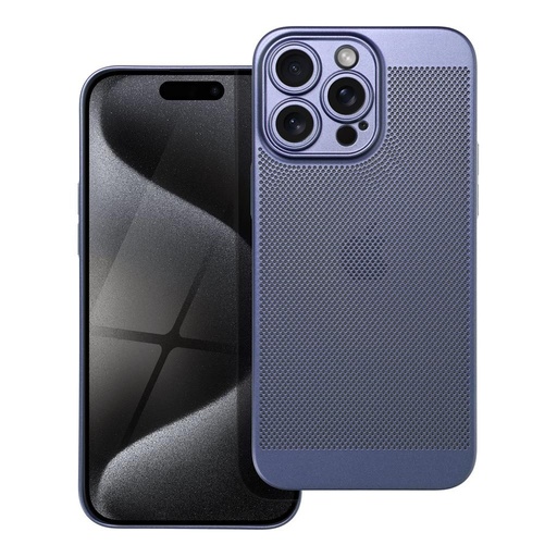 Apple iPhone 15 Pro Max Breezy perforat plastic husă spate (Albastru)