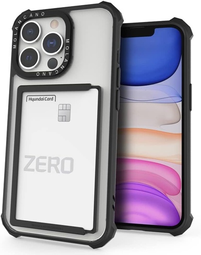 Apple iPhone 15 Plus MOLAN CANO HN7 rezistent husă spate cu suport pentru carduri (Negru)