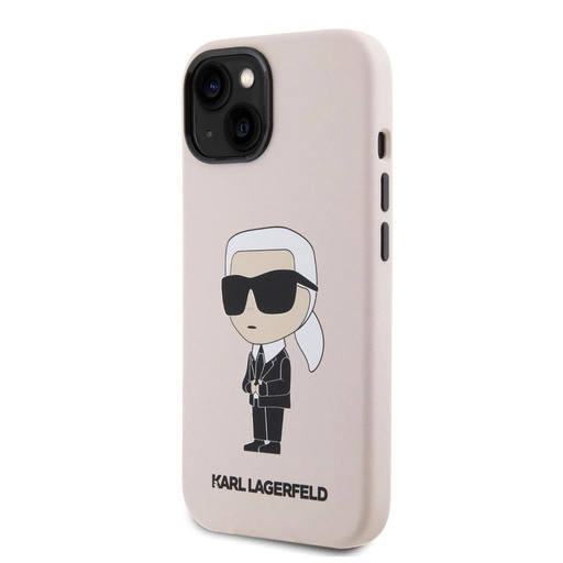 Apple iPhone 15 Karl Lagerfeld Liquid Silicone Iconic NFT husă (Roz) – KLHCP15SSNIKBCP