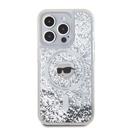 Apple iPhone 15 Pro Max Karl Lagerfeld Liquid Glitter Karl Head MagSafe tok (Átlátszó) – KLHMP15XLGKISGH