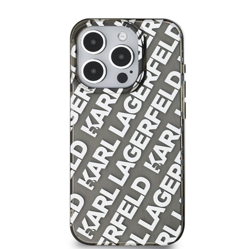Apple iPhone 15 Pro Max Karl Lagerfeld IML Electroplated Repeated Logo tok (Ezüst) – KLHCP15XHKFOEMS
