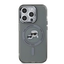 Apple iPhone 15 Pro Max Karl Lagerfeld IML K&CH Heads Metal Frame MagSafe tok (Fekete) – KLHMP15XHLSKCK