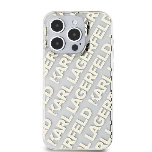 Apple iPhone 15 Pro Max Karl Lagerfeld IML Electroplated Repeated Logo husă (Auriu) – KLHCP15XHKFOEMD