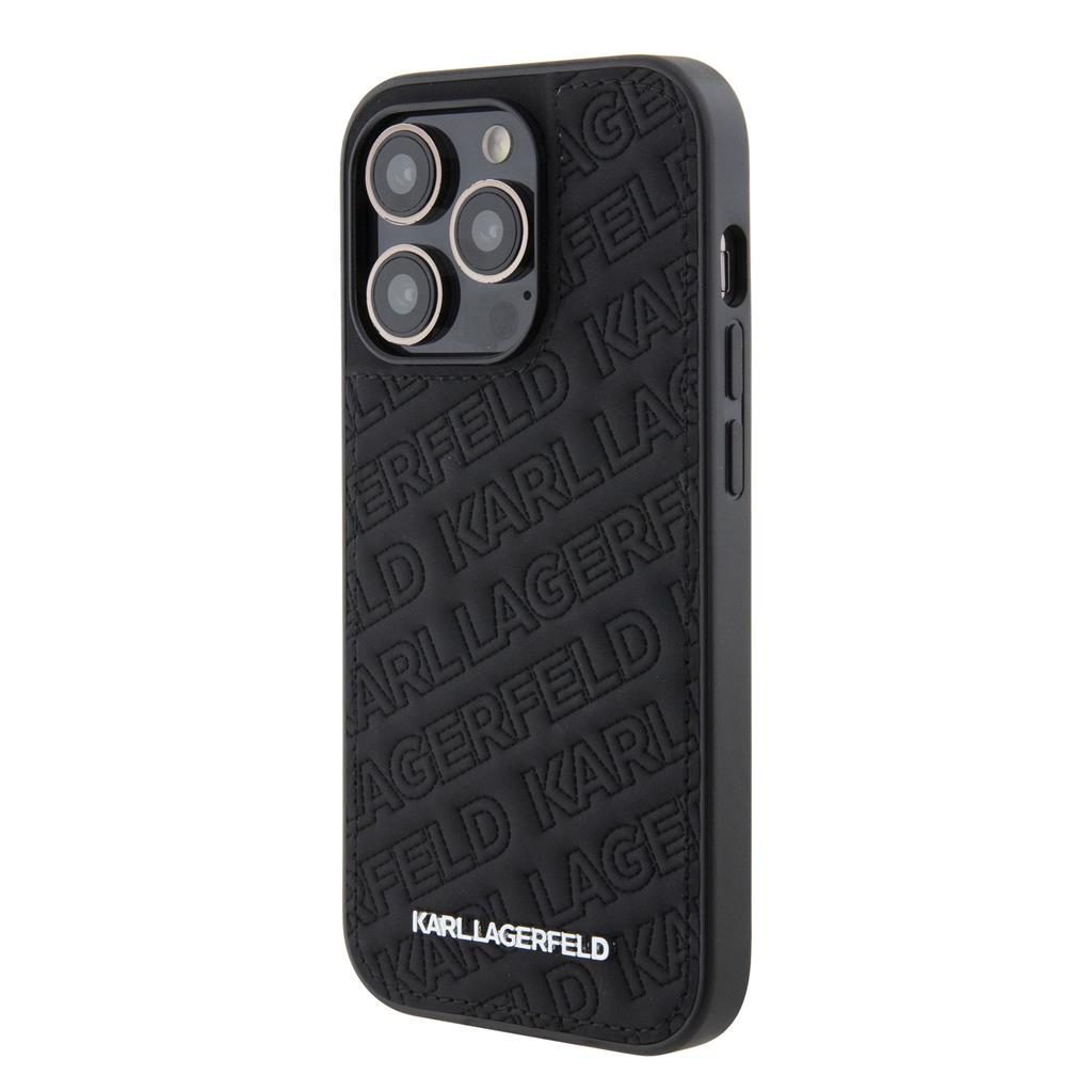 Apple iPhone 15 Pro Karl Lagerfeld PU Quilted Pattern tok (Fekete) – KLHCP15LPQKPMK