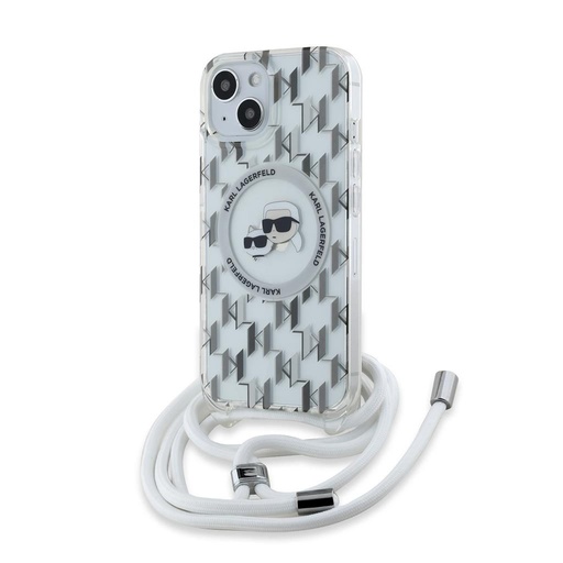 Apple iPhone 15 Karl Lagerfeld IML Monogram Crossbody K&CH Heads MagSafe husă (Transparent) – KLHMP15SHCKCKLCT