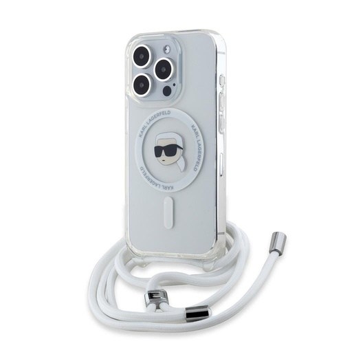 Apple iPhone 15 Pro Max Karl Lagerfeld IML Crossbody Karl Head MagSafe husă (Transparent) – KLHMP15XHCKHNT