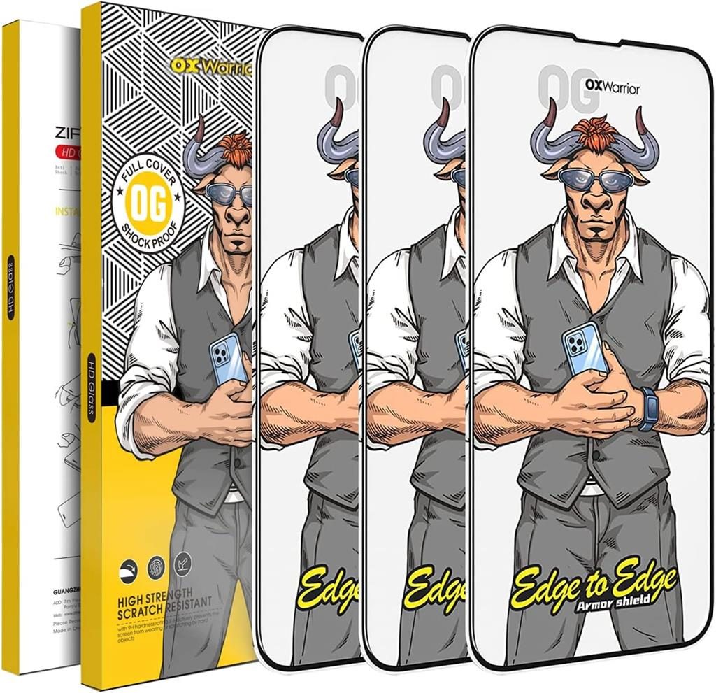 Samsung Galaxy S24 Ultra OX Warrior Edge ujjlenyomat olvasó kompatibilis prémium üvegfólia átlátszó (fekete peremmel)