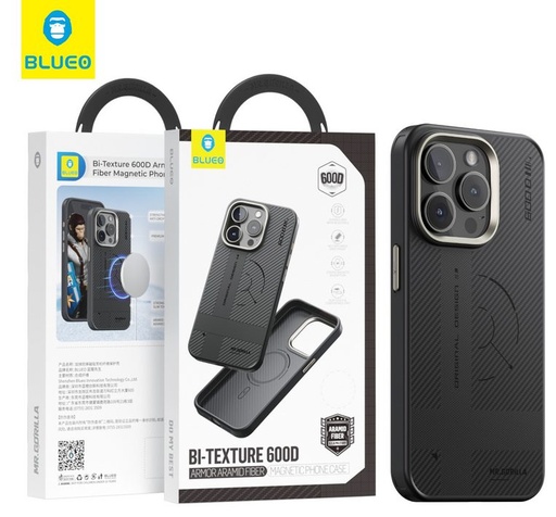 Apple iPhone 15 Pro BLUEO 600D armor aramid magsafe husă spate (Negru)
