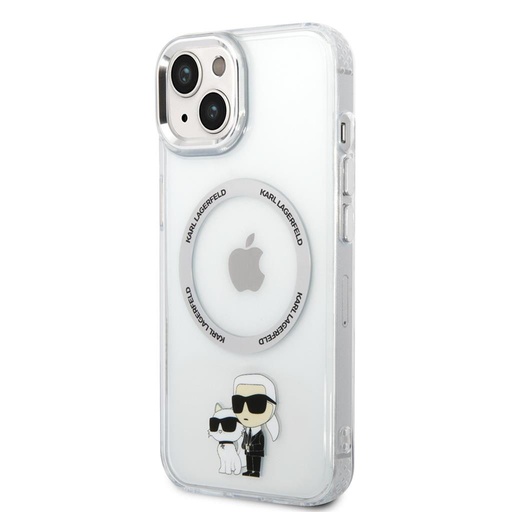 Apple iPhone 15 Karl Lagerfeld IML Karl and Choupette MagSafe husă (Transparent) – KLHMP15SHNKCIT
