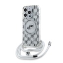 Apple iPhone 15 Pro Max Karl Lagerfeld IML Monogram Crossbody K&CH Heads MagSafe tok (Átlátszó) – KLHMP15XHCKCKLCT