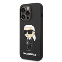 Apple iPhone 15 Pro Karl Lagerfeld Liquid Silicone Ikonik NFT tok (Fekete) – KLHCP15LSNIKBCK