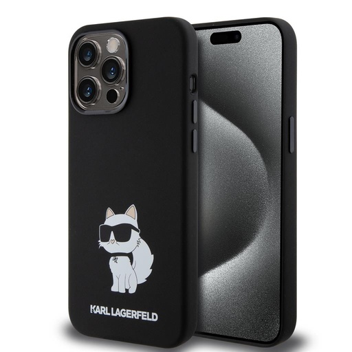Apple iPhone 15 Pro Max Negru Karl Lagerfeld Liquid Silicone Choupette NFT husă (Negru) – KLHCP15XSNCHBCK