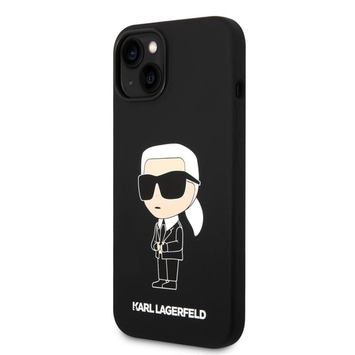 Apple iPhone 15 Karl Lagerfeld Liquid Silicone Iconic NFT husă (Negru) – KLHCP15SSNIKBCK