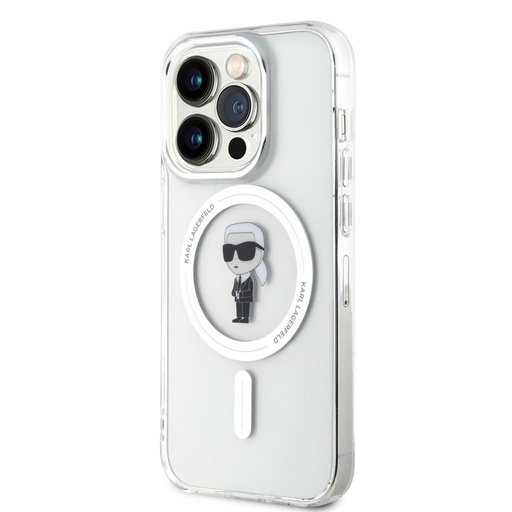 Apple iPhone 15 Pro Karl Lagerfeld IML Iconic MagSafe husă (Transparent) – KLHMP15LHFCKNOT