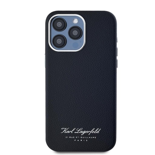 Apple iPhone 15 Pro Max Karl Lagerfeld Grained PU Hotel RSG husă (Negru) – KLHCP15XPGWCMKHK
