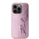Apple iPhone 15 Pro Max Karl Lagerfeld Wrinkled Signature tok (Rózsaszín) – KLHCP15XPFMFBKMP
