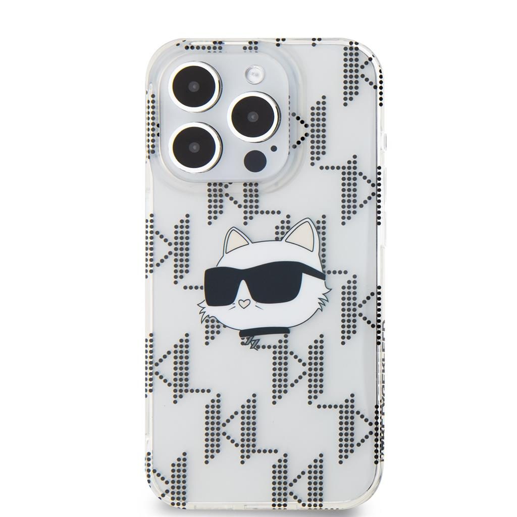 Apple iPhone 15 Pro Max Karl Lagerfeld IML Electroplated Choupette Head tok (Átlátszó) – KLHCP15XHKLPCHT