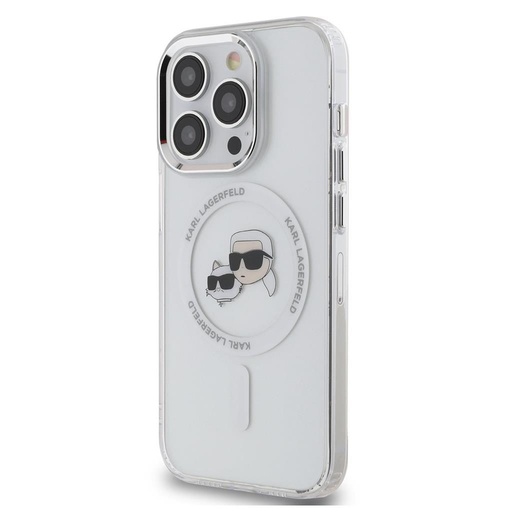 Apple iPhone 15 Pro Karl Lagerfeld IML K&CH Heads Metal Frame MagSafe husă (Transparent) – KLHMP15LHLSKCH