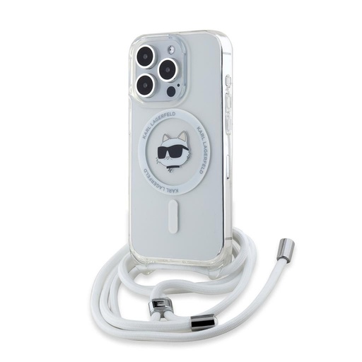 Apple iPhone 15 Pro Max Karl Lagerfeld IML Crossbody Choupette Head MagSafe husă (Transparent) – KLHMP15XHCCHNT