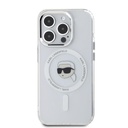 Apple iPhone 15 Pro Max Karl Lagerfeld IML Karl Head Metal Frame MagSafe tok (Átlátszó) – KLHMP15XHLSKIH