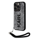 Apple iPhone 15 Pro Max Karl Lagerfeld Sequins Reversible tok (Fekete/Ezüst) – KLHCP15XPSQRKS