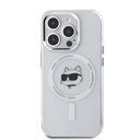 Apple iPhone 15 Pro Max Karl Lagerfeld IML Choupette Head Metal Frame MagSafe tok (Átlátszó) – KLHMP15XHLSCHH