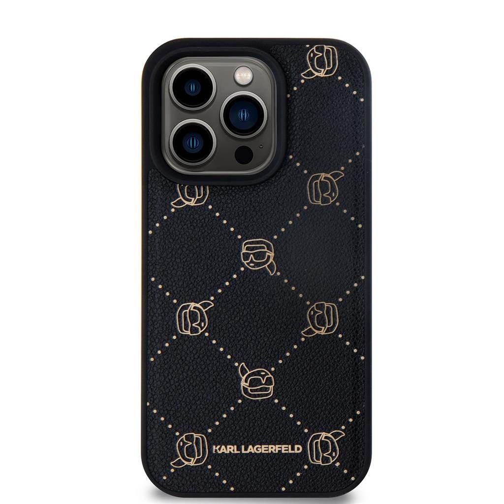 Apple iPhone 15 Pro Max Karl Lagerfeld PU Karl Heads Pattern MagSafe tok (Fekete) – KLHMP15XPGKHPHK