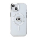 Apple iPhone 15 Karl Lagerfeld IML Karl Head Metal Frame MagSafe tok (Átlátszó) – KLHMP15SHLSKIH
