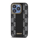 Apple iPhone 15 Pro DKNY PU Leather Checkered Pattern Magsafe hátlap tok (Fekete - DKHMP15LPCPVSLK)