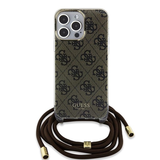Apple iPhone 15 Pro Guess IML 4G Crossbody Strap husă (Maro) - GUHCP15LH4SEW