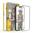 Apple iPhone 12 / iPhone 12 Pro OX Warrior Mr. Gentleman big arc strapabíró üvegfólia Átlátszó Fekete Keret