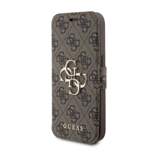 Apple iPhone 15 Pro Max Guess PU Leather 4G Metal Logo husă tip carte (Maro) - GUBKP15X4GMGBR